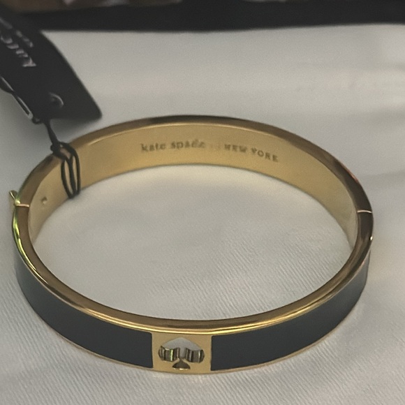 Kate Spade gold and black hinged bangle. - Picture 3 of 4